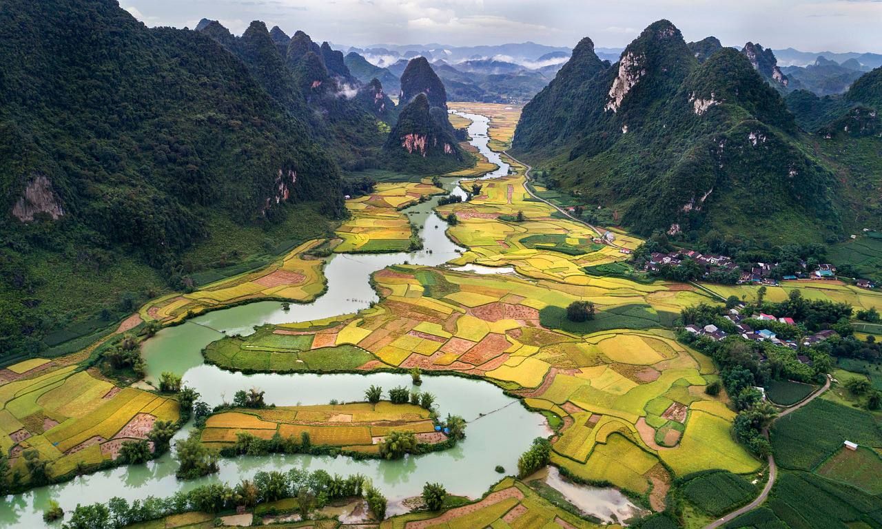 Vietnam landscape birdview